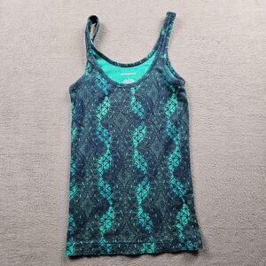 Banana Republic Tank Top Misses Junior Small Paisley Teal Blue